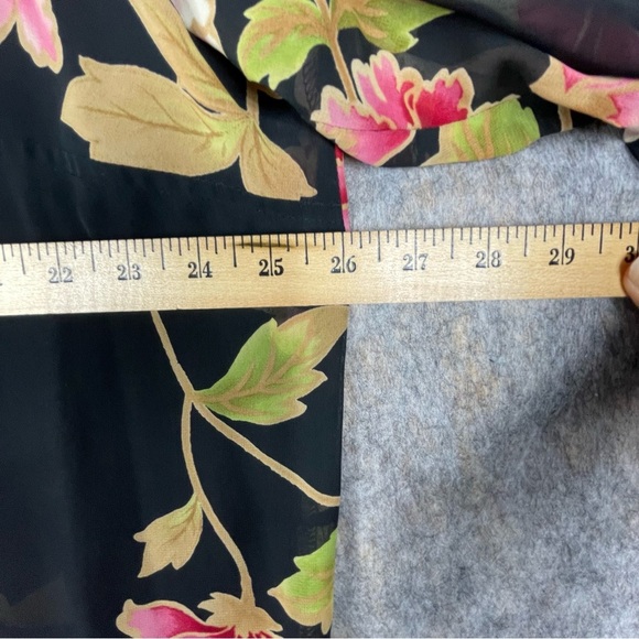 Emma James Floral 3/4 Sleeve Button-Down Romantic Feminine Sheer Blouse - Sz 20W - Picture 12 of 14